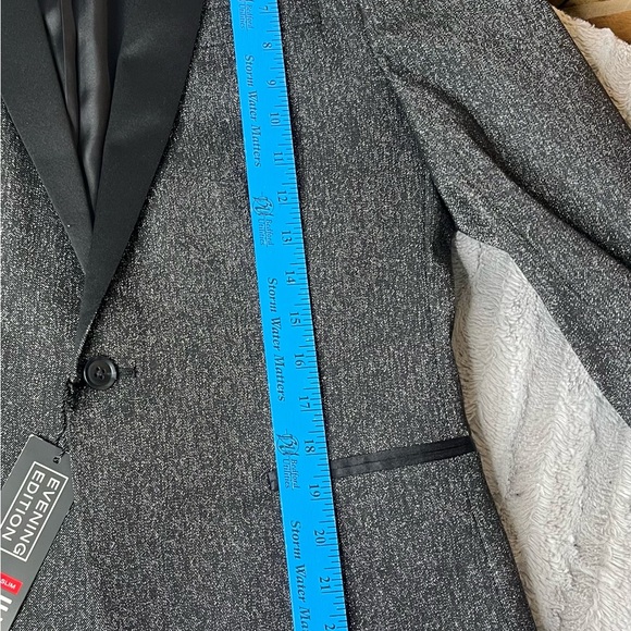 J. Ferrar Slim Fit Charcoal Sparkle Sport Jacket Size 38 Short Slim - Picture 9 of 11
